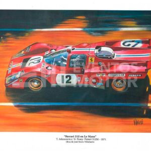ilustracion ferrari 512 en Le Mans