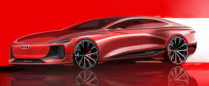 Boceto de diseño del Audi A6 e-tron concept