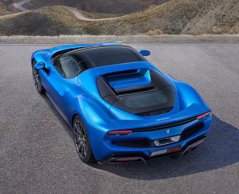 Ferrari 296 GTS desde arriba