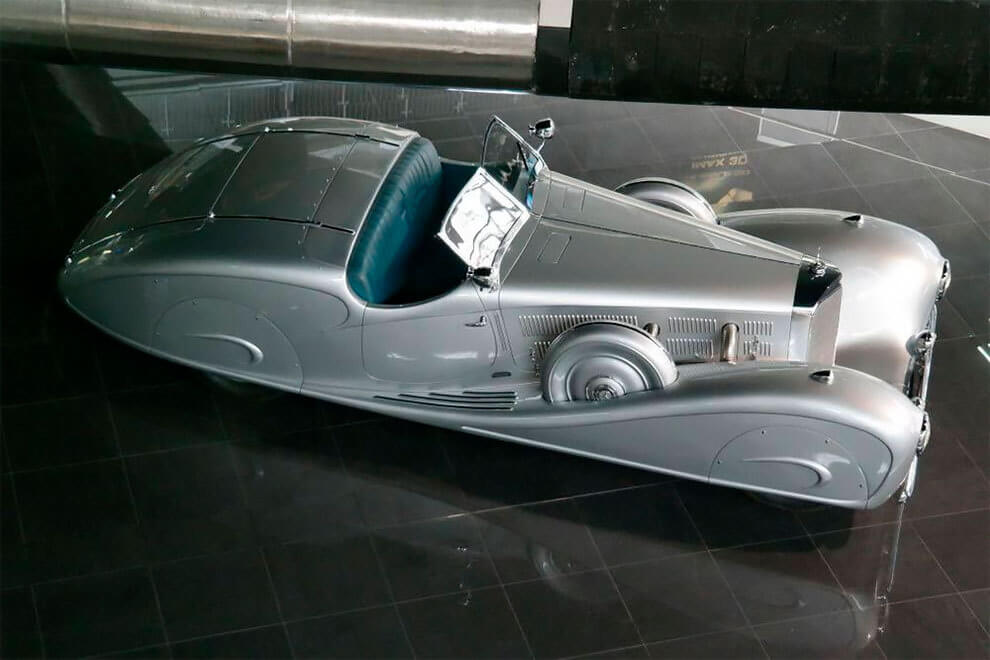 Vista cenital del Mercedes 540k Streamline Roadster Erdman & Rossi