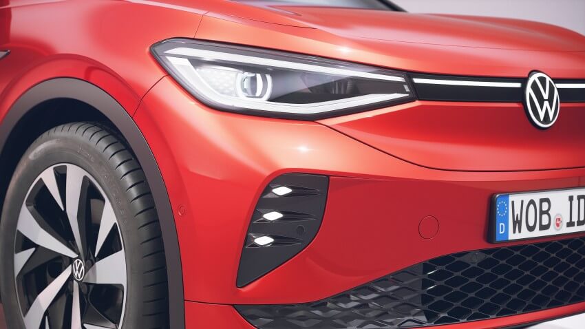 Detalle foco delantero del Volkswagen ID.4 GTX